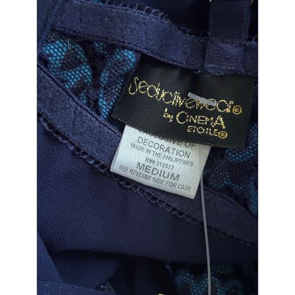 Early 2000s Fairy Coquette Blue Lace Babydoll Slip Dress Layered Chiffon - Picture 4 of 16